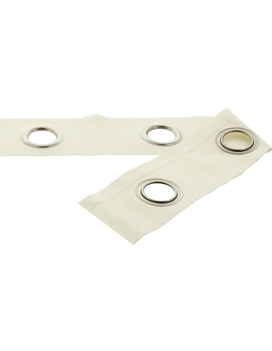 Bande à oeillets argent mat - Blanc cassé
