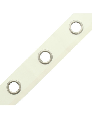 Bande à oeillets argent mat - Blanc cassé