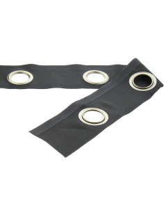 Bande à oeillets argent mat - Gris foncé