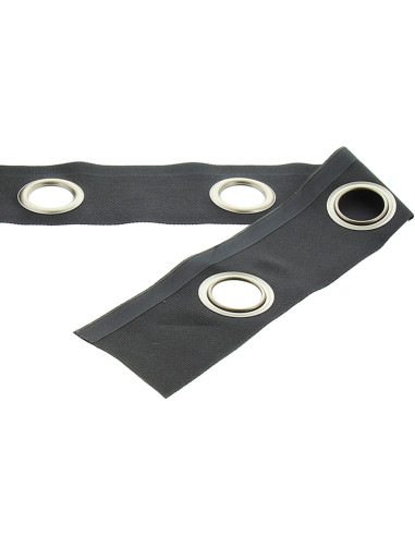Bande à oeillets argent mat - Gris foncé