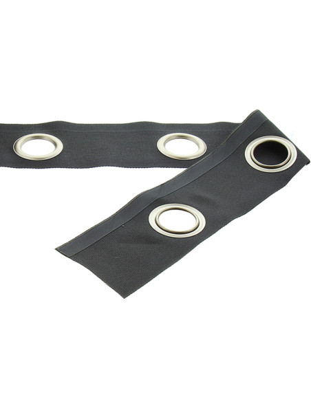 Bande à oeillets argent mat - Gris foncé