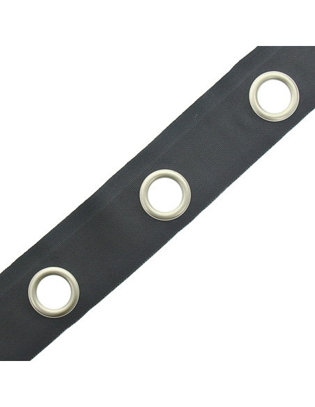 Bande à oeillets argent mat - Gris foncé