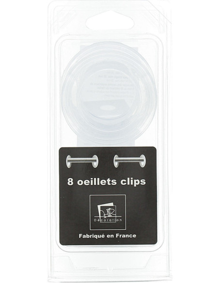 Lot 8 oeillets rideaux Ø44 mm - Transparents - Transparent