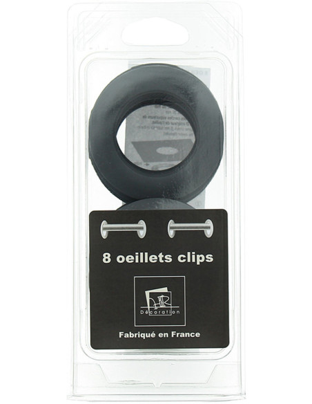 Lot 8 oeillets rideaux Ø44 mm - Mats - Gris
