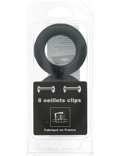 Lot 8 oeillets rideaux Ø44 mm - Mats - Noir 2