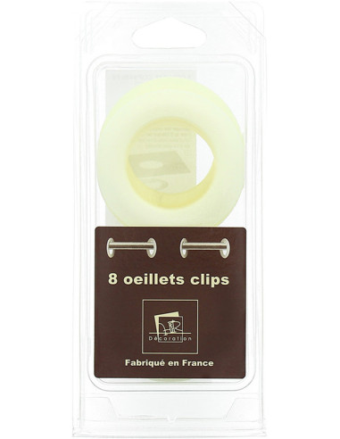 Lot 8 oeillets rideaux Ø44 mm - Mats - Crème