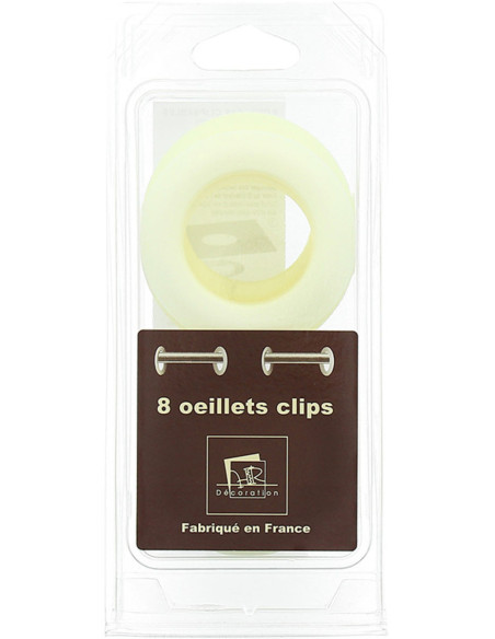 Lot 8 oeillets rideaux Ø44 mm - Mats - Crème