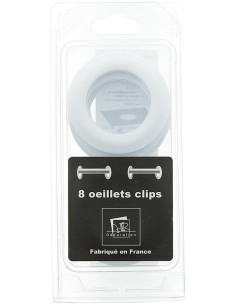 Lot 8 oeillets rideaux Ø44 mm - Mats - Blanc 2