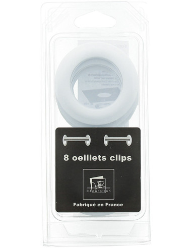 Lot 8 oeillets rideaux Ø44 mm - Mats - Blanc