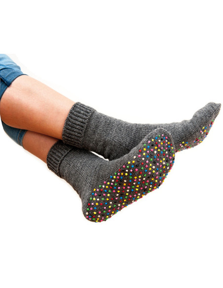 Flacon latex anti-dérapant pour chaussettes - Gris