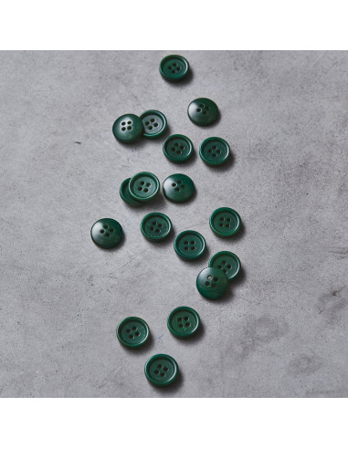 Bouton corozo bord arrondi - Vert