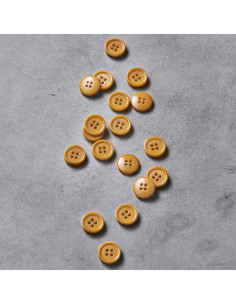 Bouton corozo bord arrondi - Ambre 2