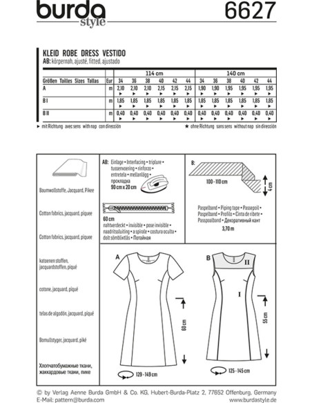Patron de robe - Burda 6627