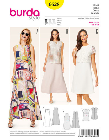 Patron de robe - Burda 6628
