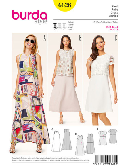 Patron de robe - Burda 6628