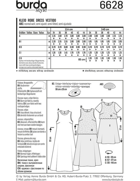 Patron de robe - Burda 6628