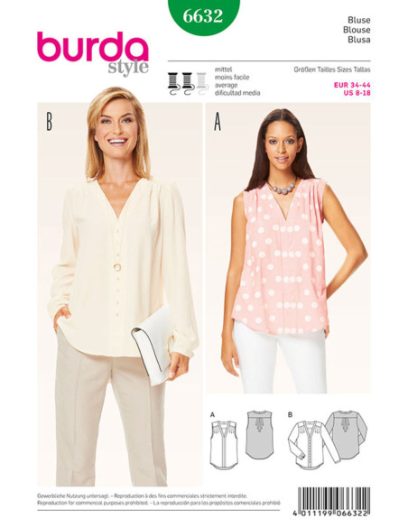 Patron de blouse - Burda 6632