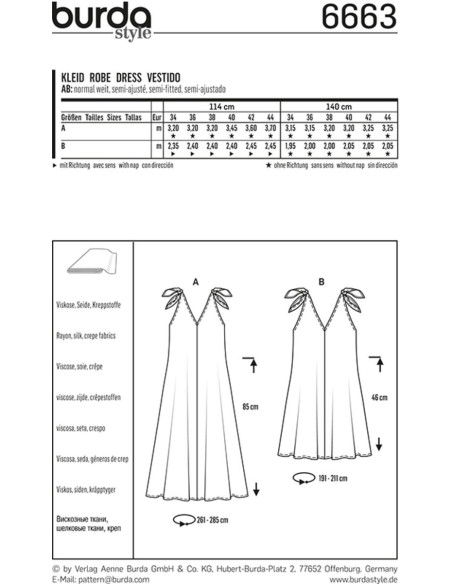 Patron de robe - Burda 6663