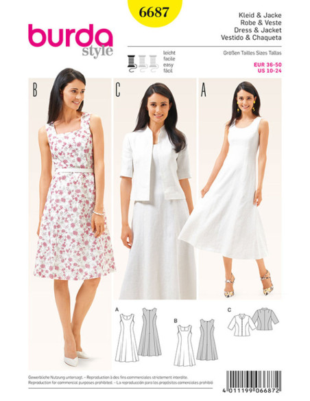 Patron de robe et veste - Burda 6687