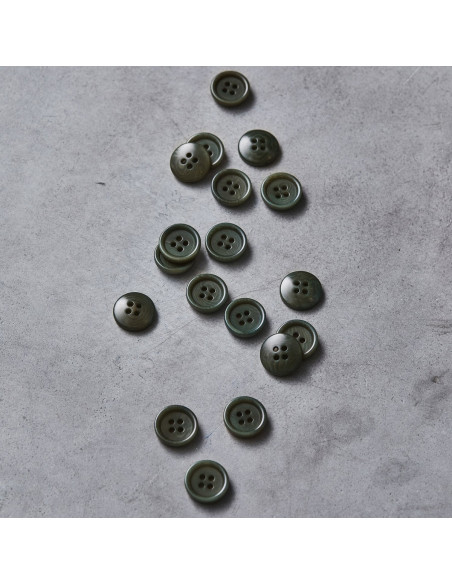 Bouton corozo bord arrondi - Vert mousse
