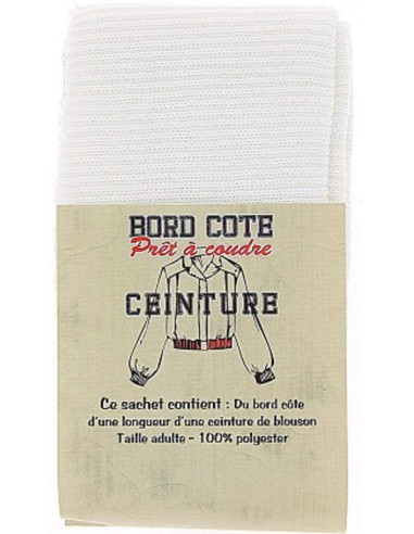 Bas de blouson bord côte - Blanc