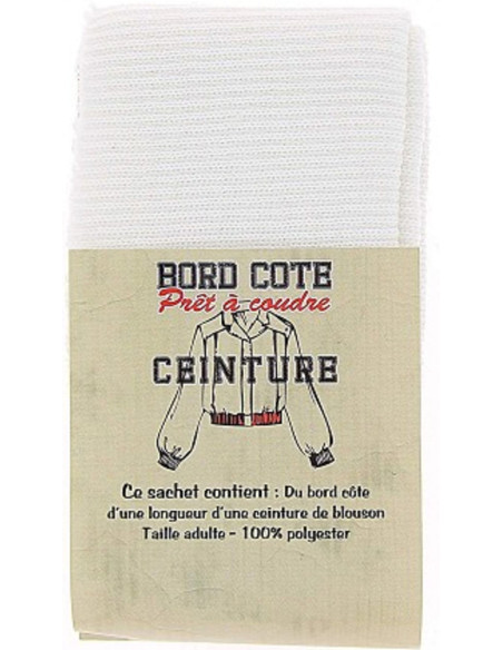 Bas de blouson bord côte - Blanc