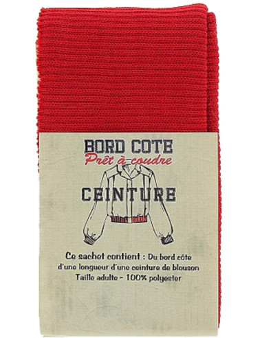 Bas de blouson bord côte - Rouge