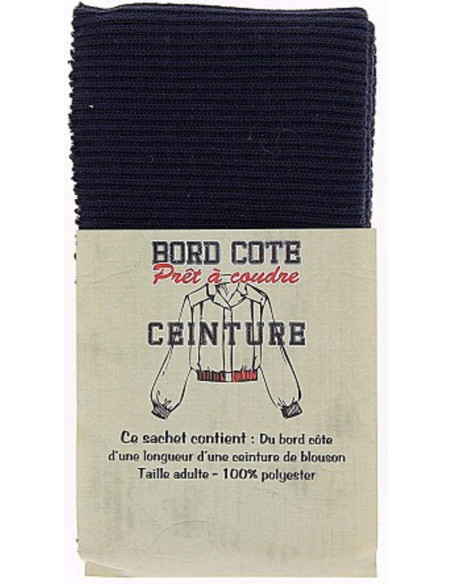 Bas de blouson bord côte - Bleu marine