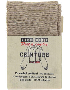 Bas de blouson bord côte - Beige