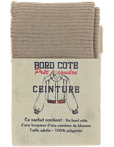 Bas de blouson bord côte - Beige