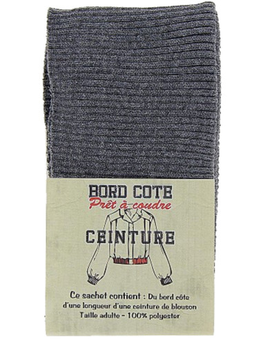 Bas de blouson bord côte - Gris