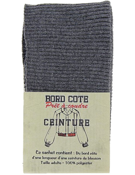 Bas de blouson bord côte - Gris