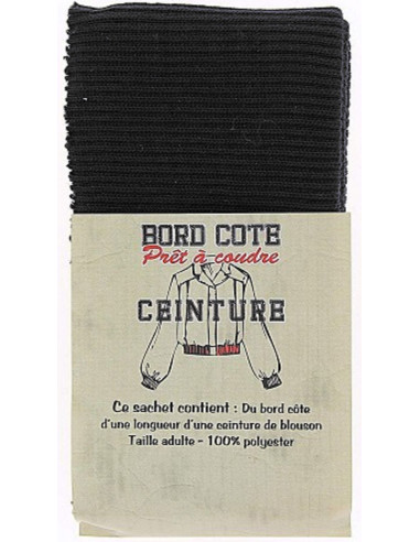 Bas de blouson bord côte - Noir