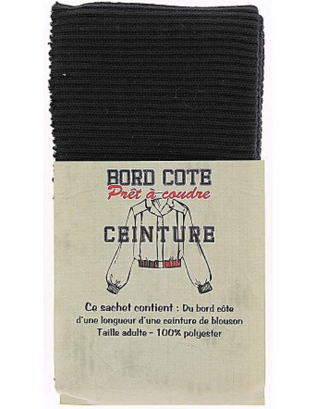Bas de blouson bord côte - Noir