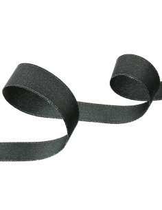 Ruban satin lurex - Gris anthracite