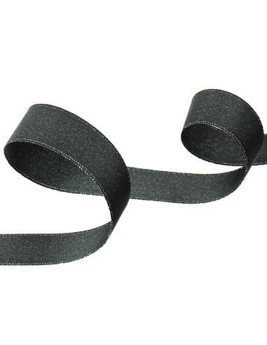 Ruban satin lurex - Gris anthracite