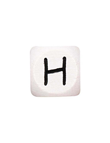 Perle lettre alphabet cube en bois blanc