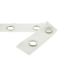 Bande à oeillets argent mat - Blanc