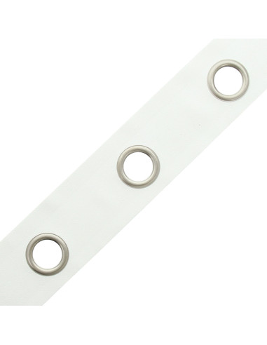 Bande à oeillets argent mat - Blanc