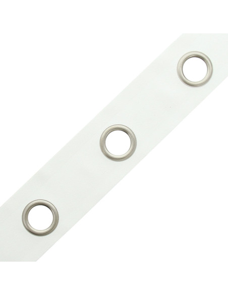 Bande à oeillets argent mat - Blanc