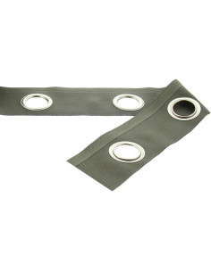 Bande à oeillets argent mat - Gris kaki