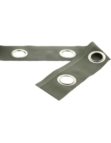 Bande à oeillets argent mat - Gris kaki