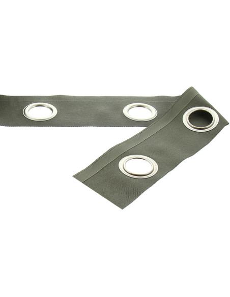 Bande à oeillets argent mat - Gris kaki