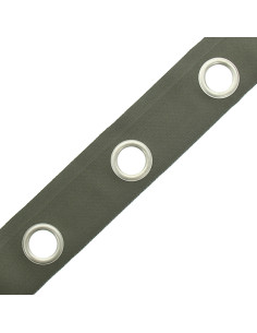Bande à oeillets argent mat - Gris kaki 2