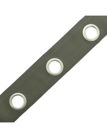 Bande à oeillets argent mat - Gris kaki