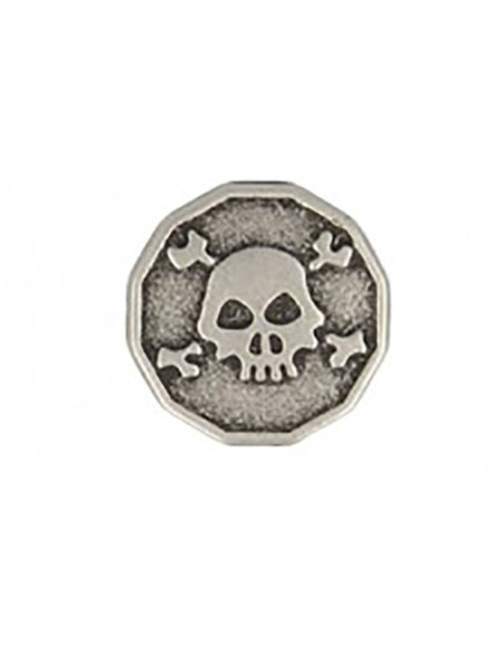 Bouton métal tête de mort - Argent