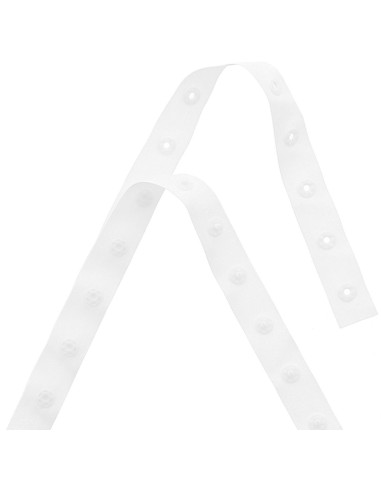 Pressions sur bande polyester - Blanc