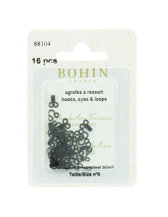 Agrafes métal  à ressorts Bohin  - Noir 2