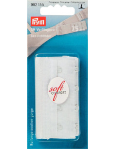 Rallonge attache soutien-gorge - 75 mm - 4 crochets - Blanc
