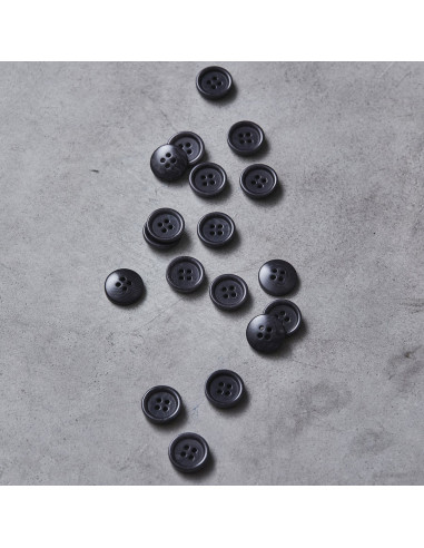 Bouton corozo bord arrondi - Gris foncé